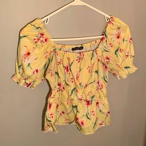 This is a ruffle sheaves crop top! Only been worn 4 times. Love this top!